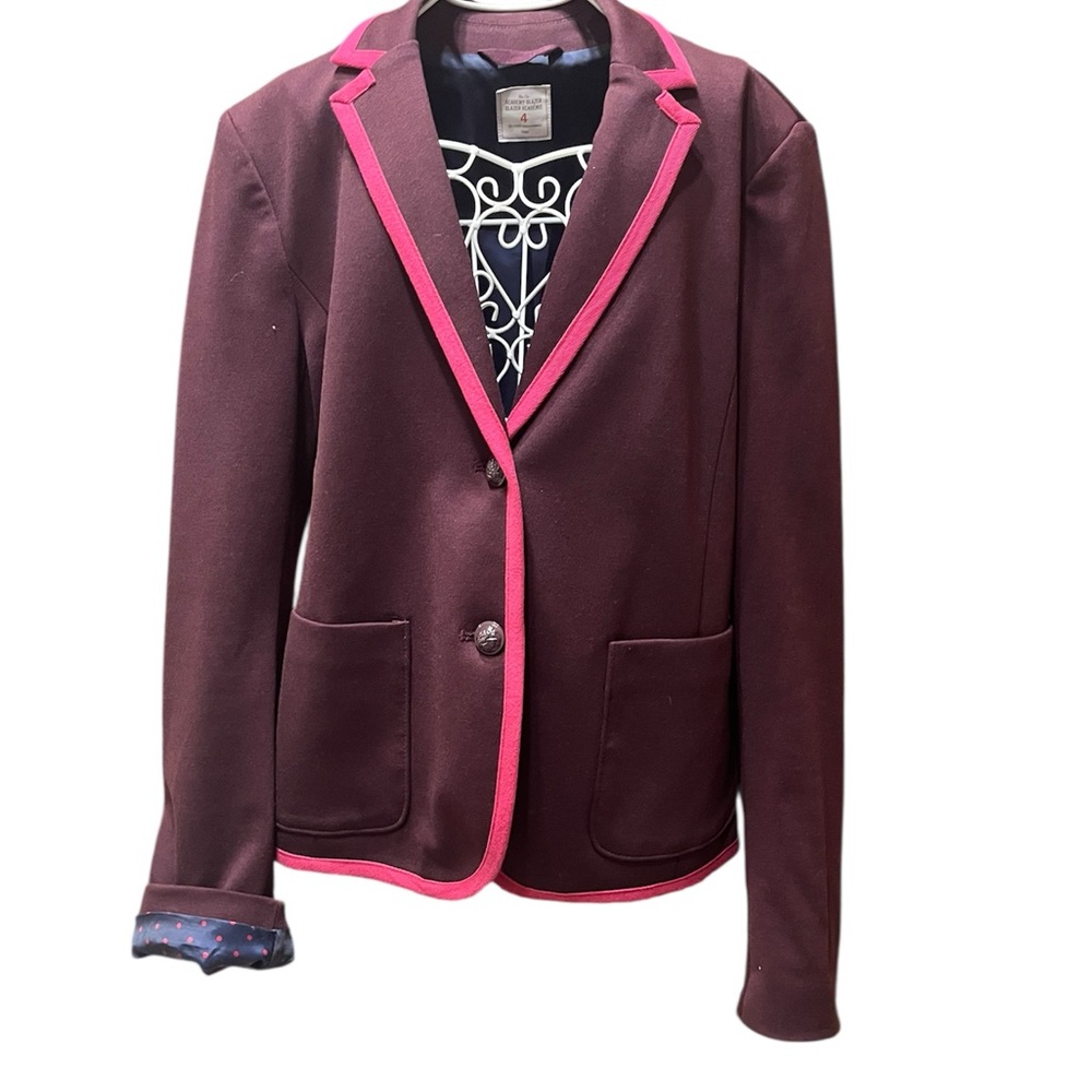 Women's GAP Burgundy Blazer with Pink Trim